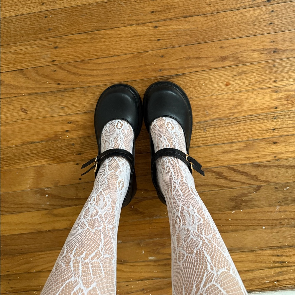 USON Shoes Black Mary Jane Flats with Buckle